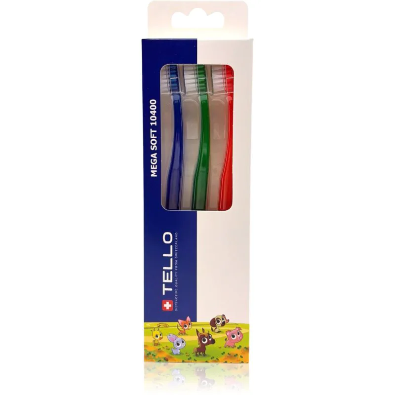 TELLO Kids 10400 Mega Soft οδοντόβουρτσες για παιδιά 2-7 3 τμχ