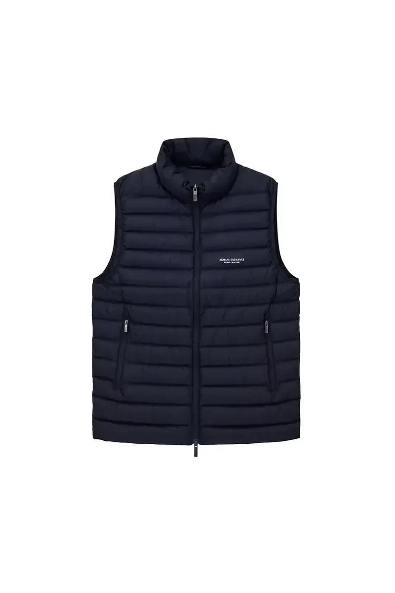 Armani Exchange ανδρικό αμάνικο μπουφάν με καπιτονέ σχέδιο Regular Fit - XM001576AF16927 Σκούρο Μπλε
