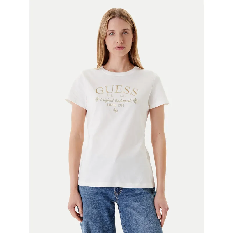 Guess T-Shirt V5YI03 I3Z14 Λευκό Regular Fit