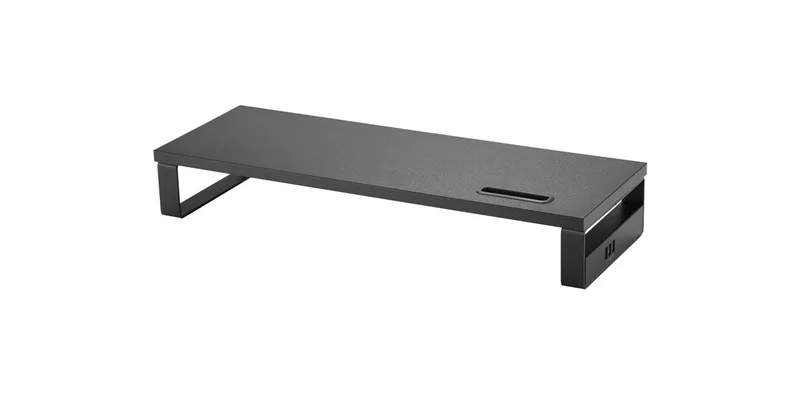 Equip Monitor Riser with 3x USB 2.0 and Phone Holder, 15 kg Capacity, Black