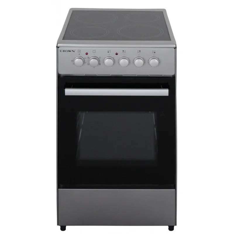 Crown CEC-5060V IX Eλεύθερη Κουζίνα 47lt, με Κεραμικές Εστίες (Υ75xΠ50εκ) Α, Inox CEC-5060V