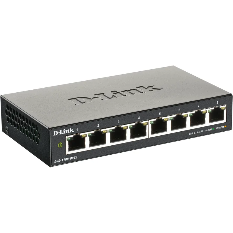 D-Link DGS-1100-08V2/E 8-Port Layer2 Gigabit Smart Switch