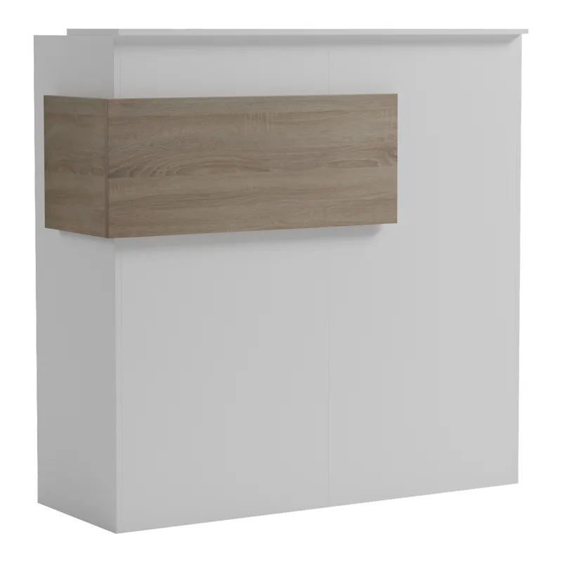 Γραφείο reception Optima pakoworld με led λευκό-sonoma 110x40x110εκ - PAKO WORLD - 230-000187