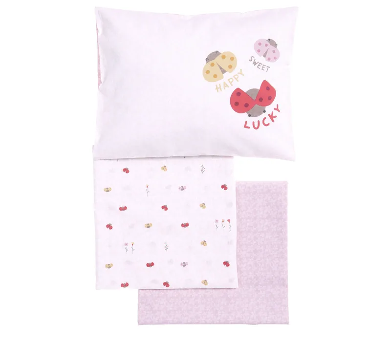 Σετ Σεντόνια Κούνιας 3 Τεμαχίων Nef-Nef Lady Bug Ecru 120x170