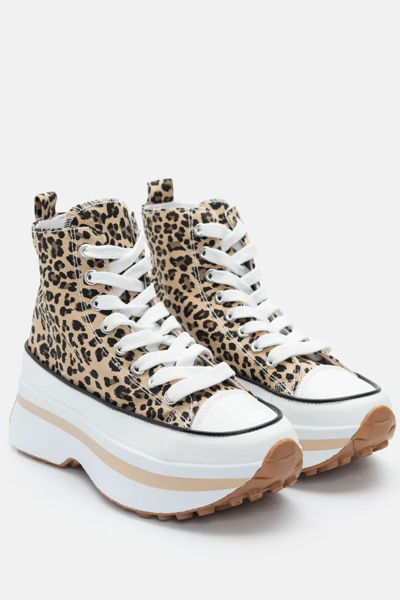 Sneakers Μποτάκια Δίσολα - Animal Print
