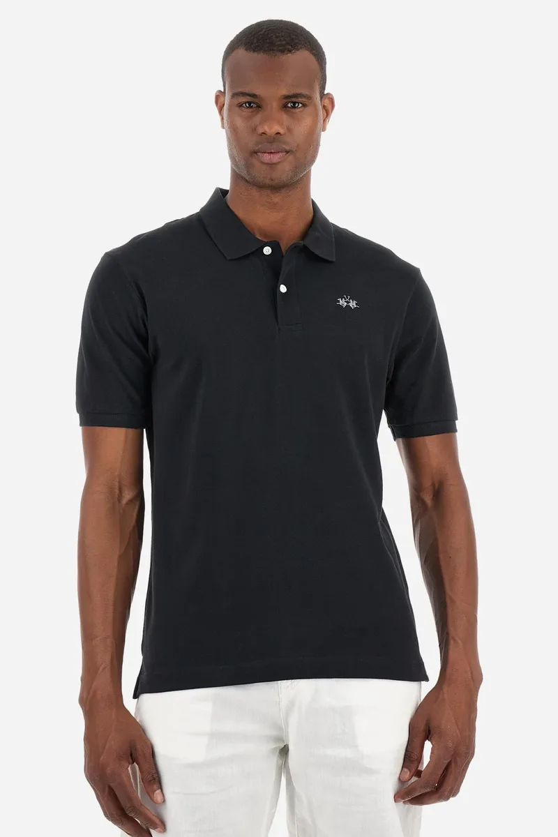 La Martina Ανδρική Polo Μπλούζα BPMP11PK031-09999 Μαύρο
