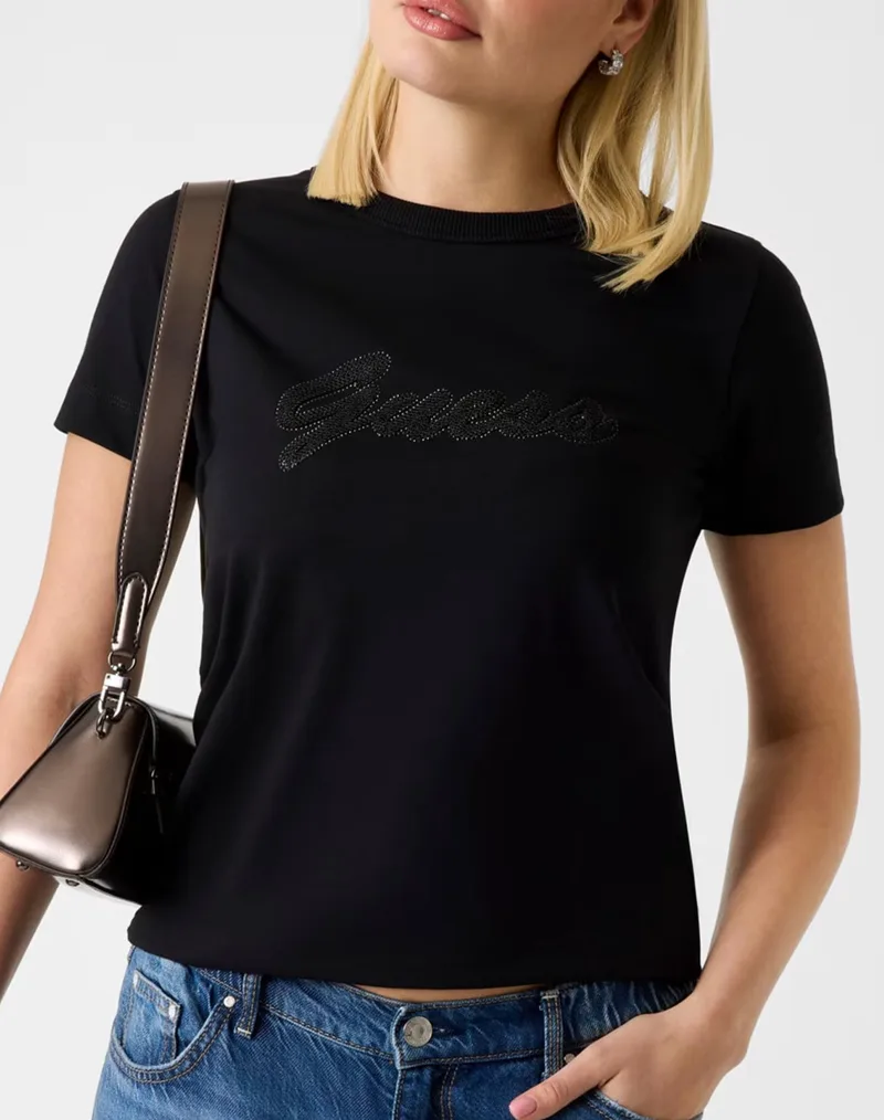 GUESS SS CN 3D GUESS SCRIPT TEE ΜΠΛΟΥΖΑ ΓΥΝΑΙΚΕΙΟ W6GI08K3023-JBLK Black