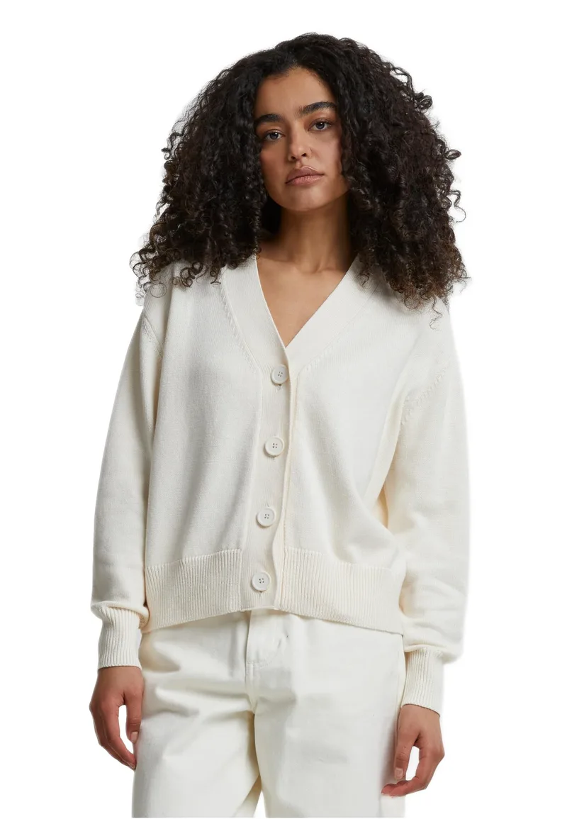 Ladies Rib Cardigan Urban Classics TB6899-02903 Whitesand