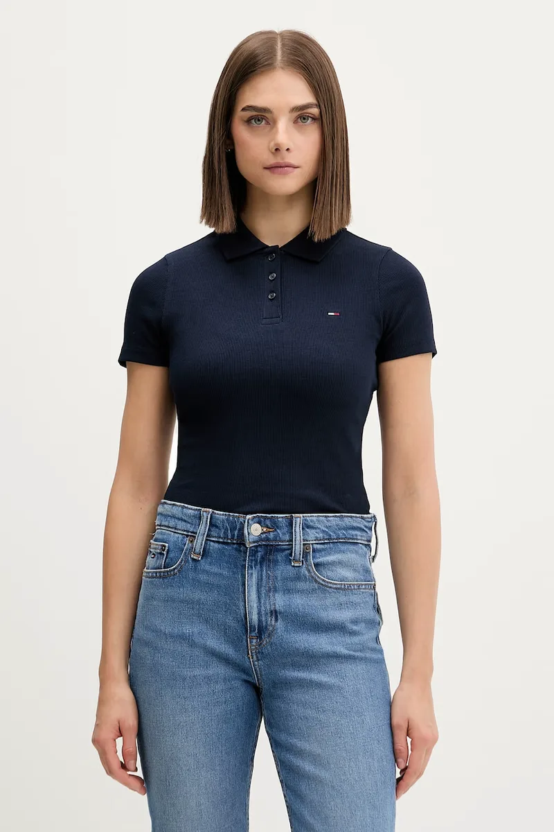 Tommy Jeans πόλο Γυναικεία βαμβακερή με ελαστάν