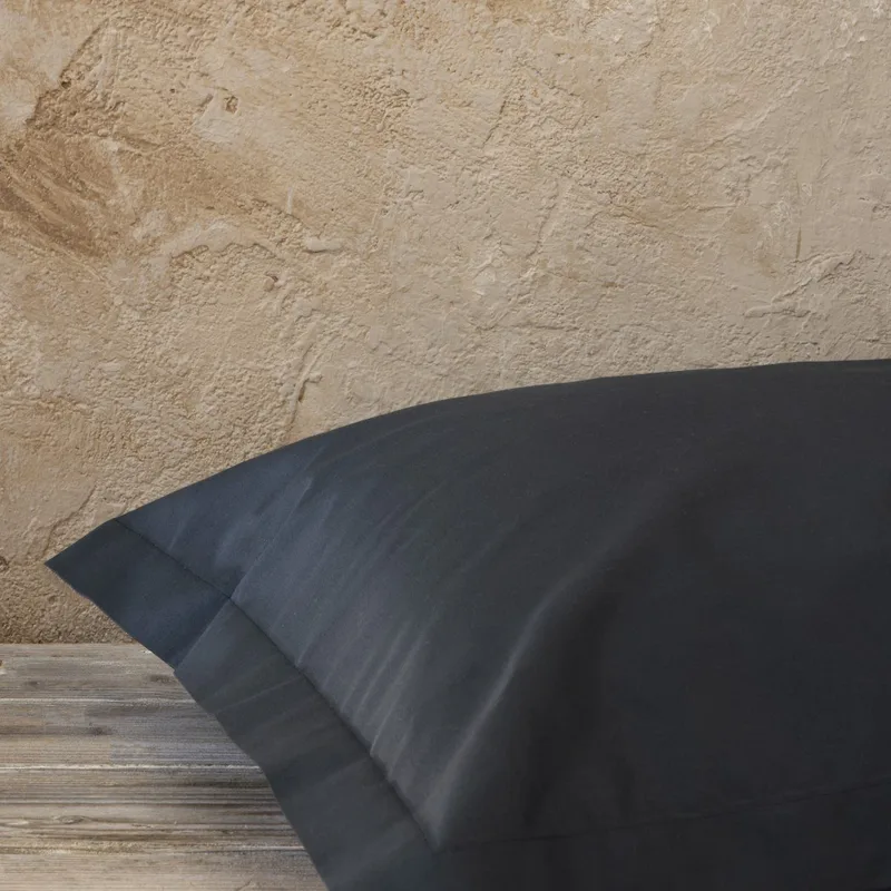 Σετ Μαξιλαροθήκες 2 Τεμαχίων Nima Superior Satin Black 52x72+5