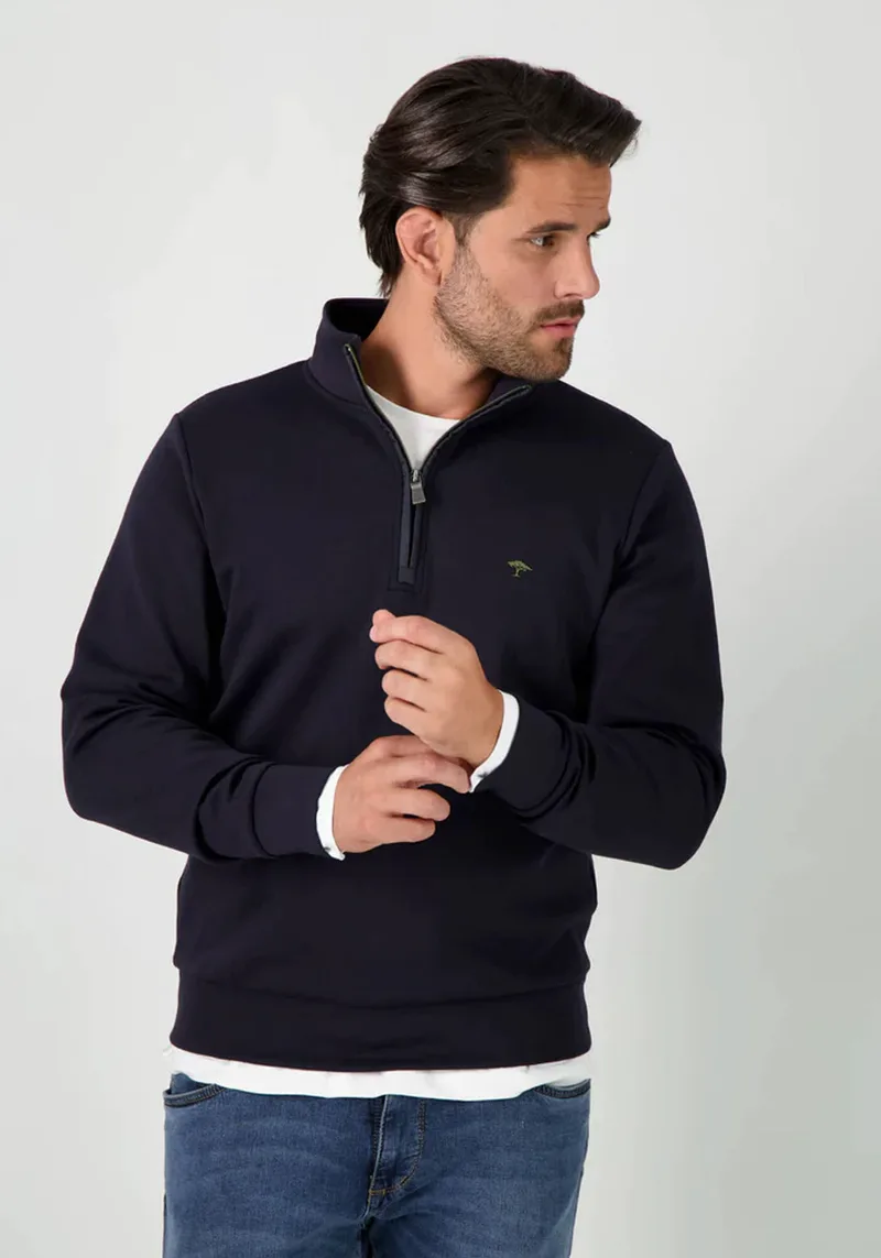 Fynch Hatton Pullover της σειράς Zip Troyer - 1213 1713 685 Navy