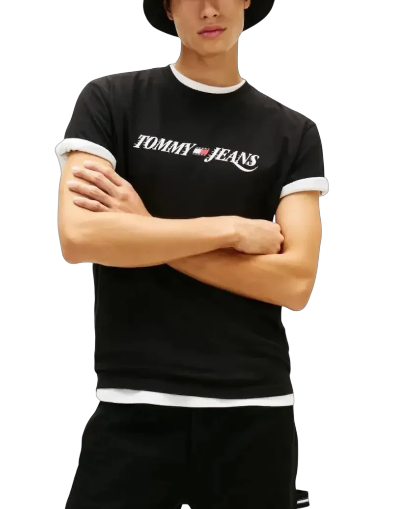 Ανδρικό T-shirt Μαύρο Tommy Jeans DM0DM22548-BDS