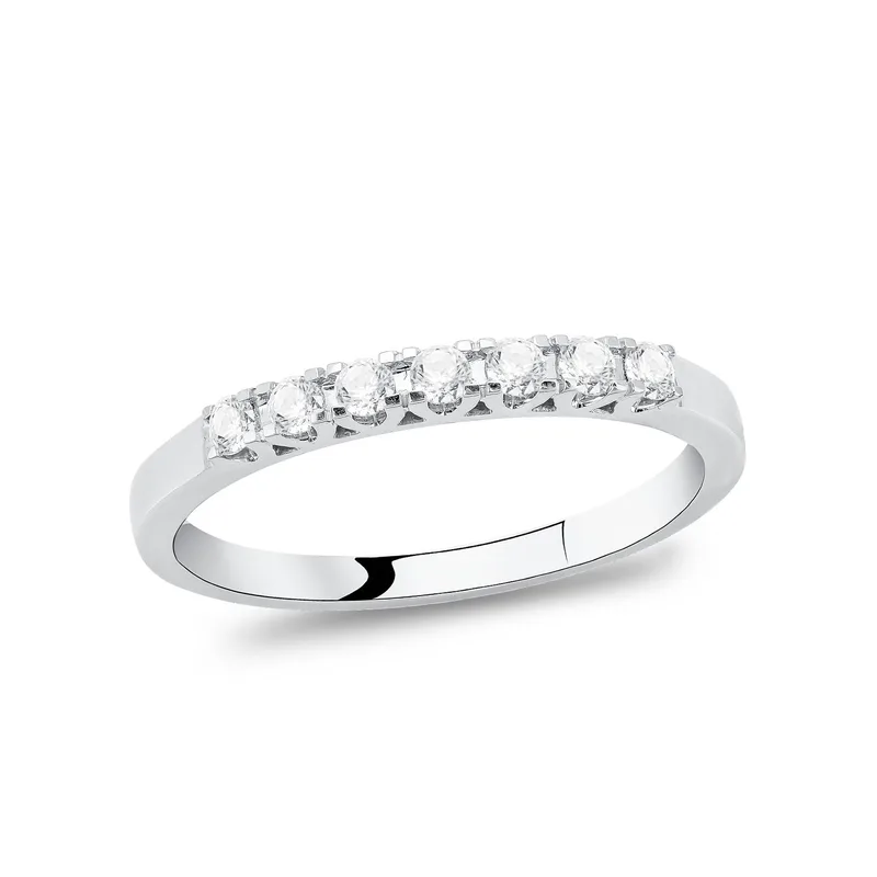 Diamond Group Σειρέ Δαχτυλίδι με Διαμάντια Brilliant από Λευκό Χρυσό 18 Καρατίων DDX342