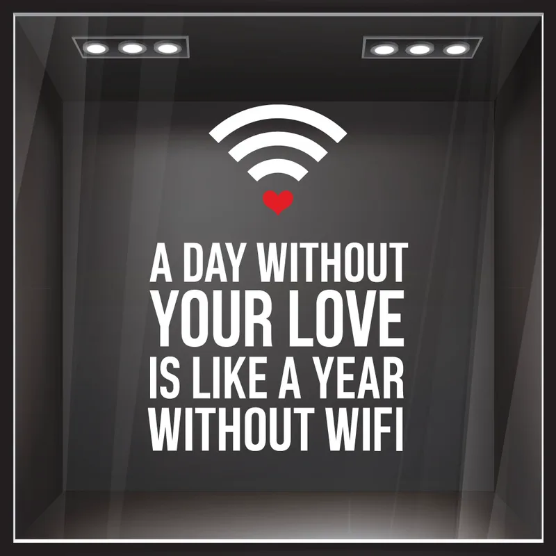 Αυτοκόλλητο βιτρίνας WIFI LOVE