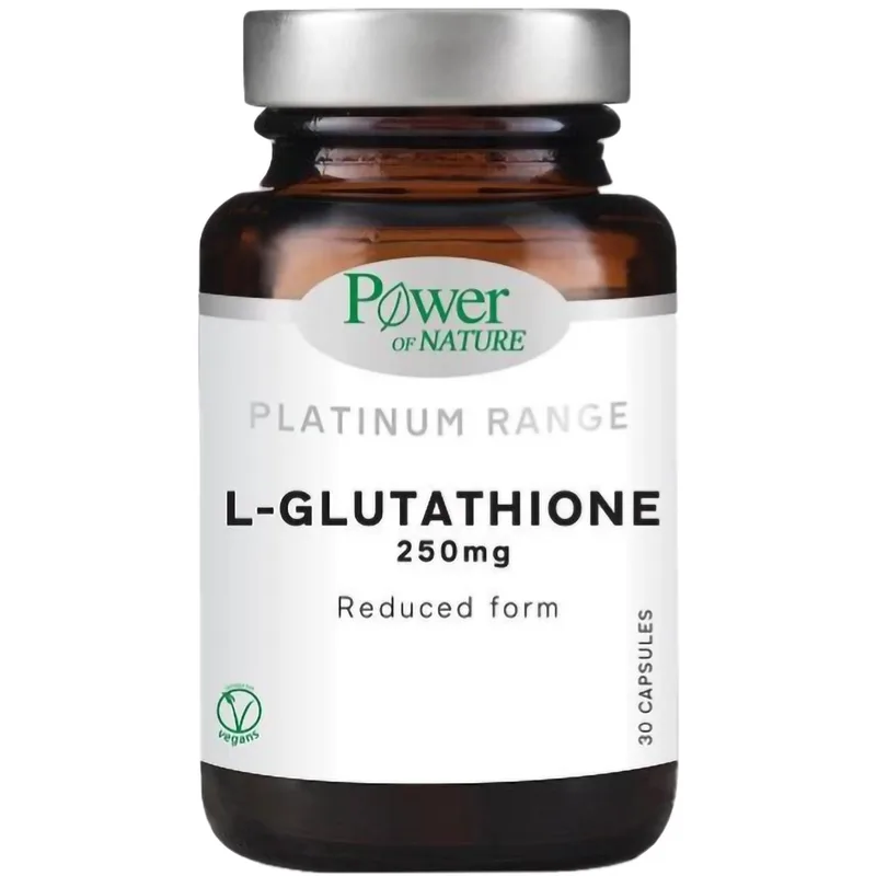 Power Health Platinum Range L-Glutathione 250mg Συμπλήρωμα Διατροφής με Γλουταθειόνη για Τόνωση & Αντιοξειδωτική Δράση 30veg.caps