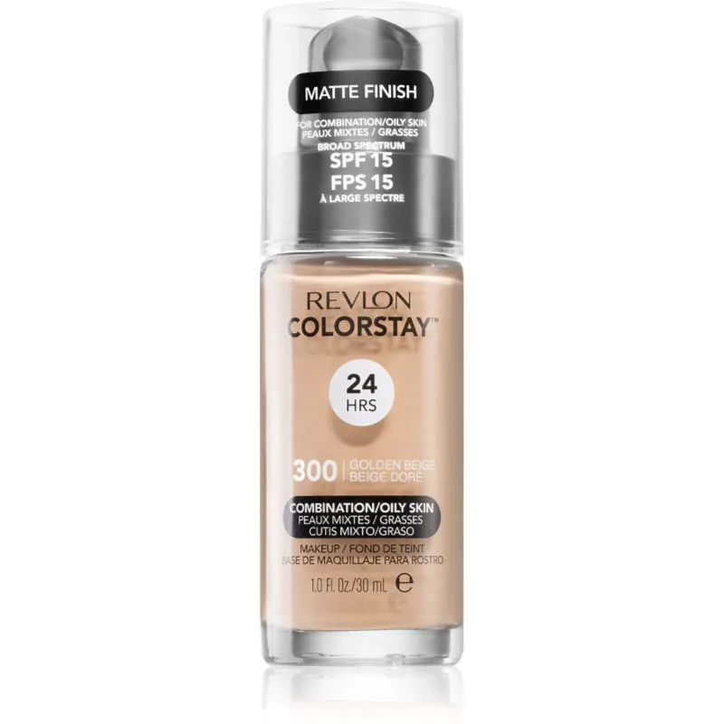 Revlon Cosmetics ColorStay™ SPF 15 μακράς διαρκείας ματ μεικ απ για μικτή και λιπαρή επιδερμίδα απόχρωση 300 Golden Μπεζ 30 ml