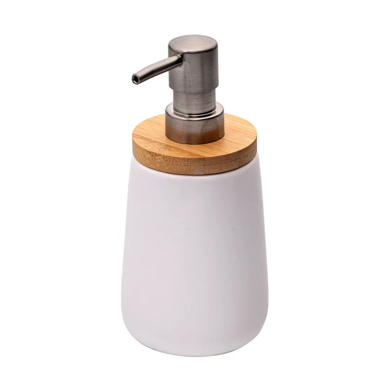 Estia Αντλία Σαπουνιού Bamboo Essentials Δολομίτη 360Ml Λευκή