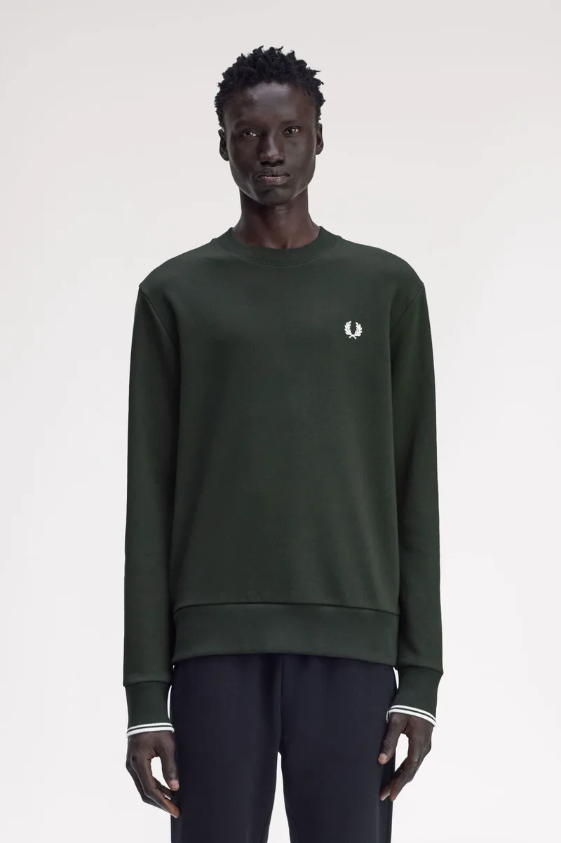 Fred Perry Ανδρικό Φούτερ Crew Neck Sweatshirt M7535-T50 Πράσινο