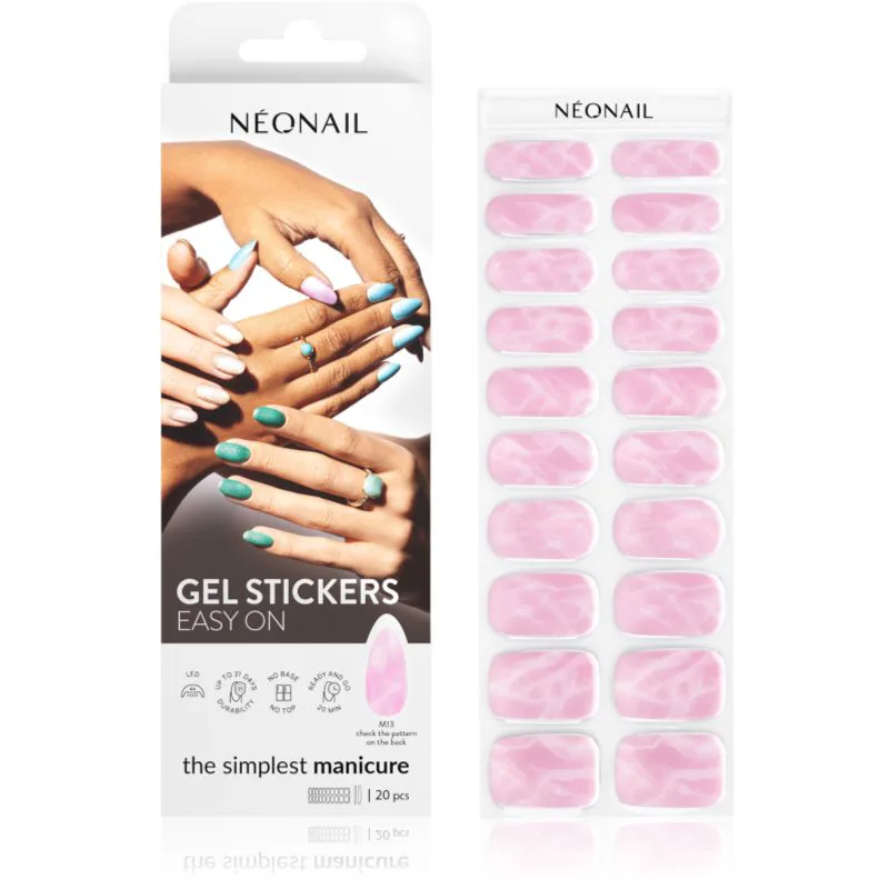 NEONAIL Easy On Gel Stickers Αυτοκόλλητα νυχιών με χρήση λάμπας UV/LED απόχρωση M13 20 τμχ