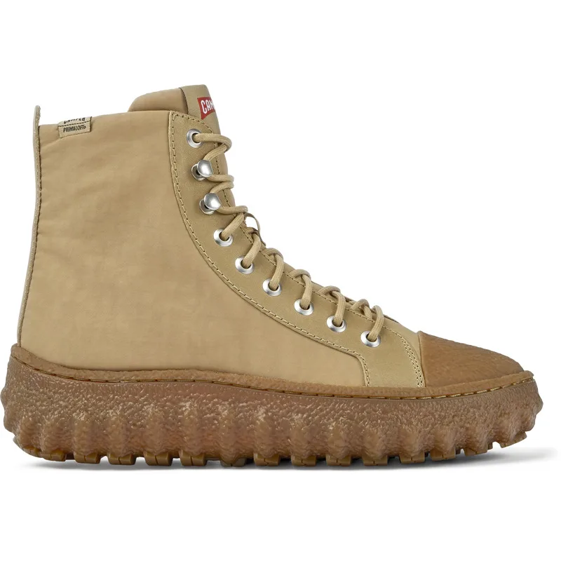 CAMPER Ground - Μποτάκια Για Γυναικεία - Μπεζ, Μέγεθος 41, Cotton fabric/Smooth leather
