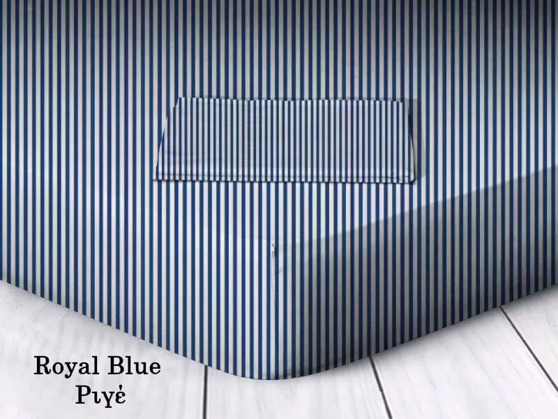 Κατωσέντονο με Λάστιχο Royal Blue Ριγέ Βαμβάκι Γαρύφαλλο 100-180x200+30cm - 100x200