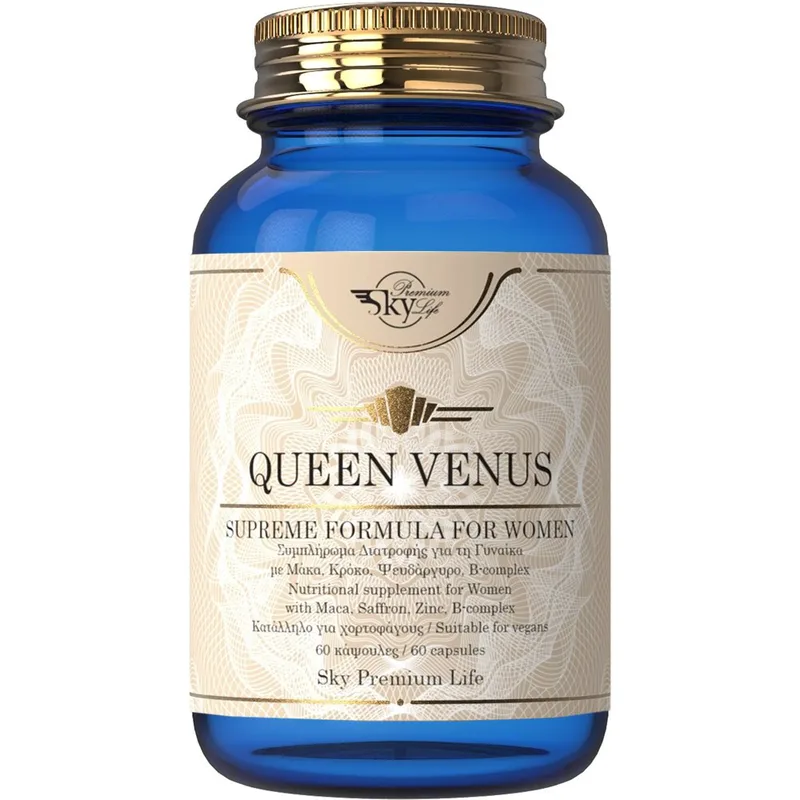 Sky Premium Life Queen Venus Supreme Formula For Woman Συμπλήρωμα Διατροφής με Μάκα, Κρόκο, Ψευδάργυρο & Σύμπλεγμα Βιταμινών Β για την Ενίσχυση της Σεξουαλικής Διάθεσης στις Γυναίκες 60caps