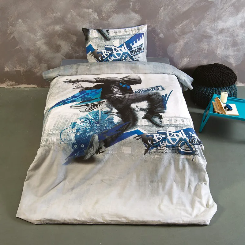 Σετ Σεντόνια Βαμβακερά Μονά 160x260εκ. Break Dance SB HOME (Ύφασμα: Βαμβάκι 100%, Τύπος κατωσέντονου: Χωρίς Λάστιχο, Χρώμα: Μπλε) - Sb home - 5206864063716