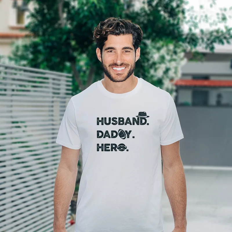 Husband - Organic Vegan T-Shirt Unisex - Λευκό - S