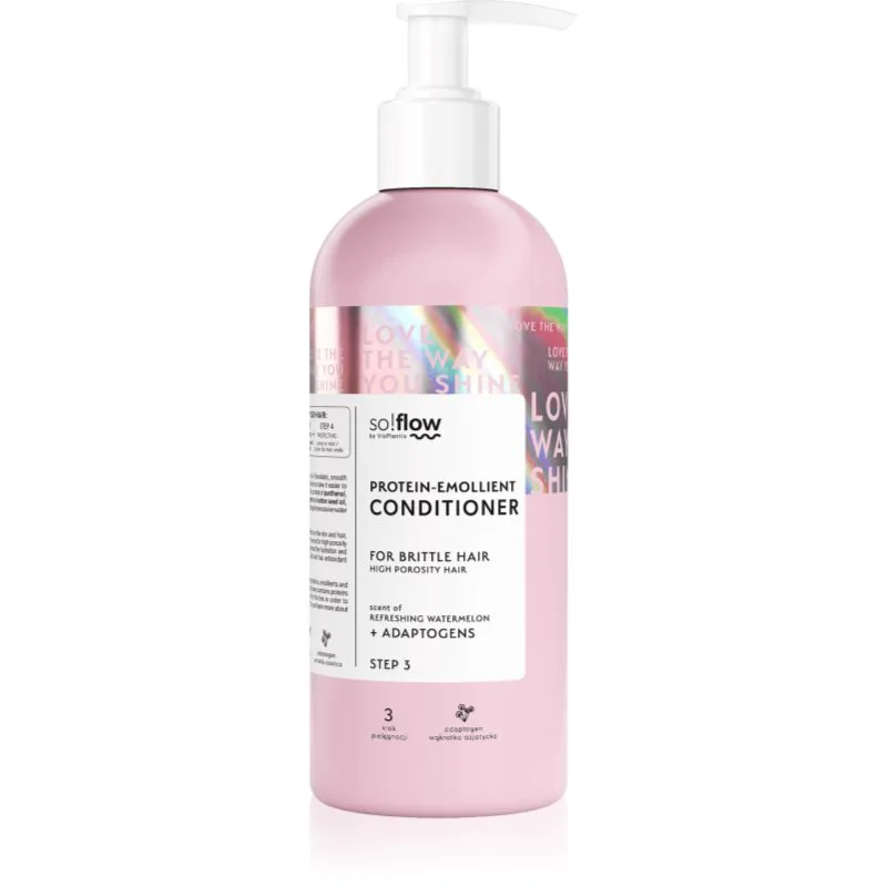 so!flow High Porosity Hair Protein-Emollient Conditioner δυναμωτικό μαλακτικό για εύθραυστα και ταλαιπωρημένα μαλλιά 400 ml