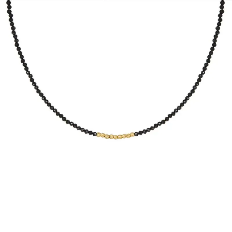 Χρυσό κολιέ black spinal Κ14 και χρυσές μπίλιες 044129 044129 Χρυσός 14 Καράτια