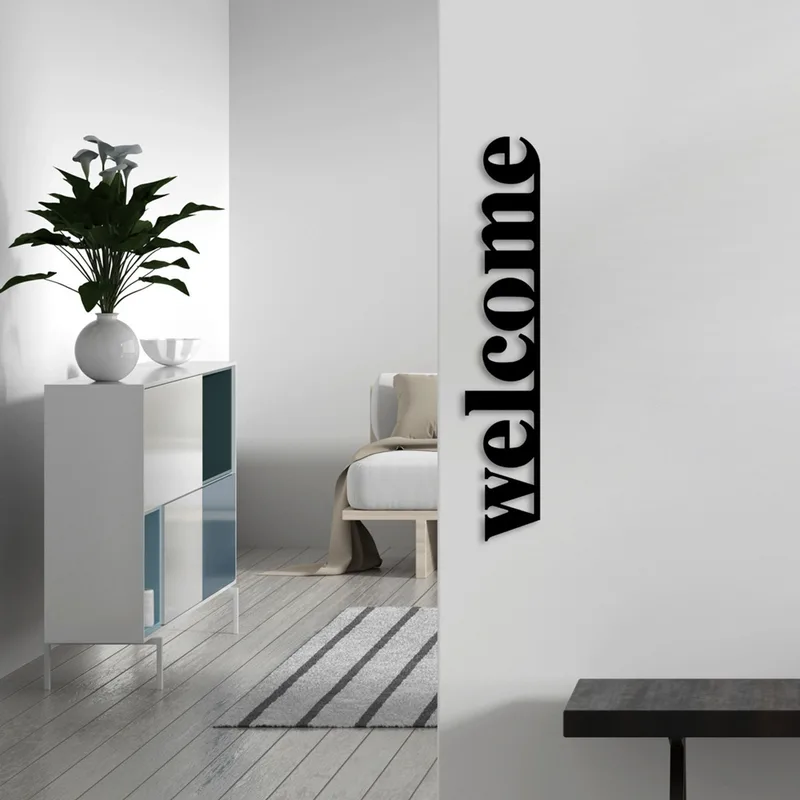 Μεταλλικό Διακοσμητικό Τοίχου Welcome 891Tnl3204 70x13 cm