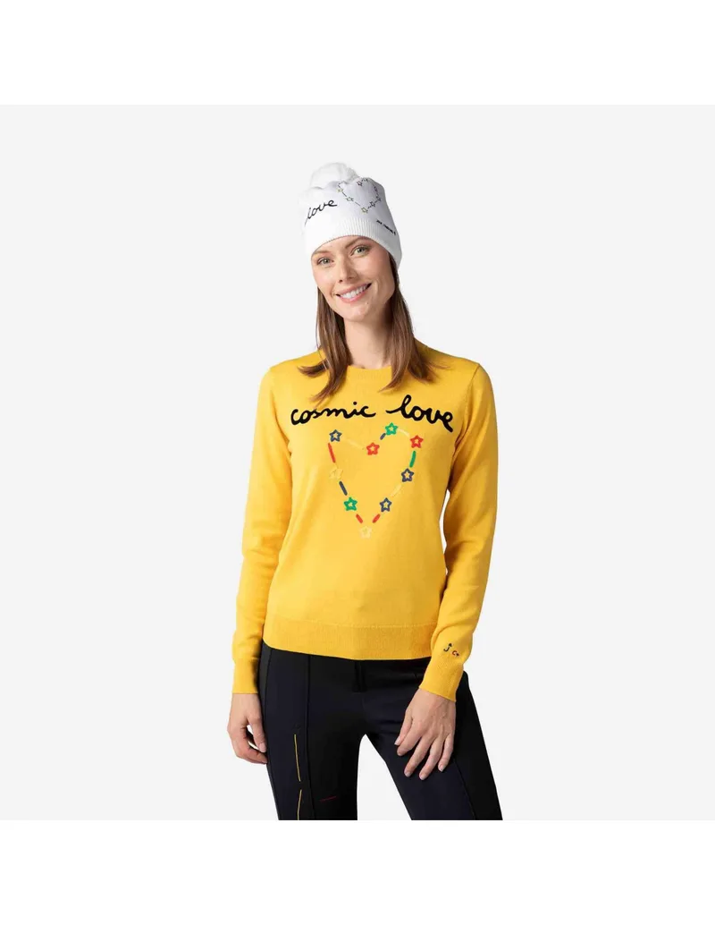 Rossignol W Esther Round Neck Yellow Sweater
