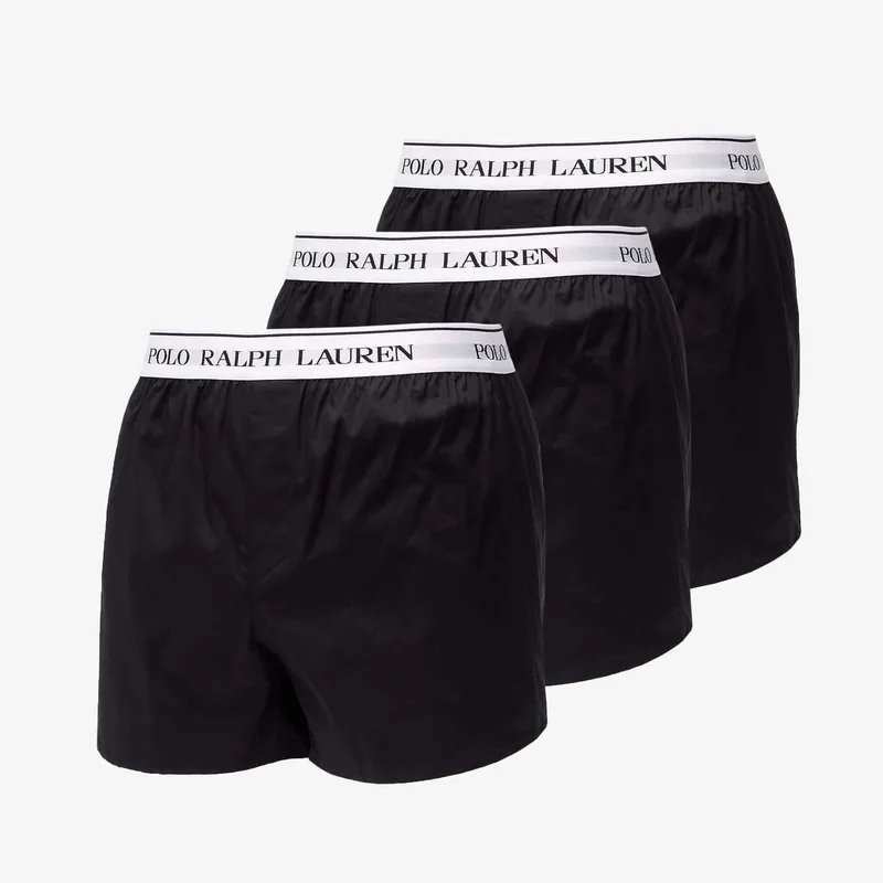 Μπόξερς Polo Ralph Lauren Stretch Cotton Slim Fit Trunks 3-Pack Black XXL