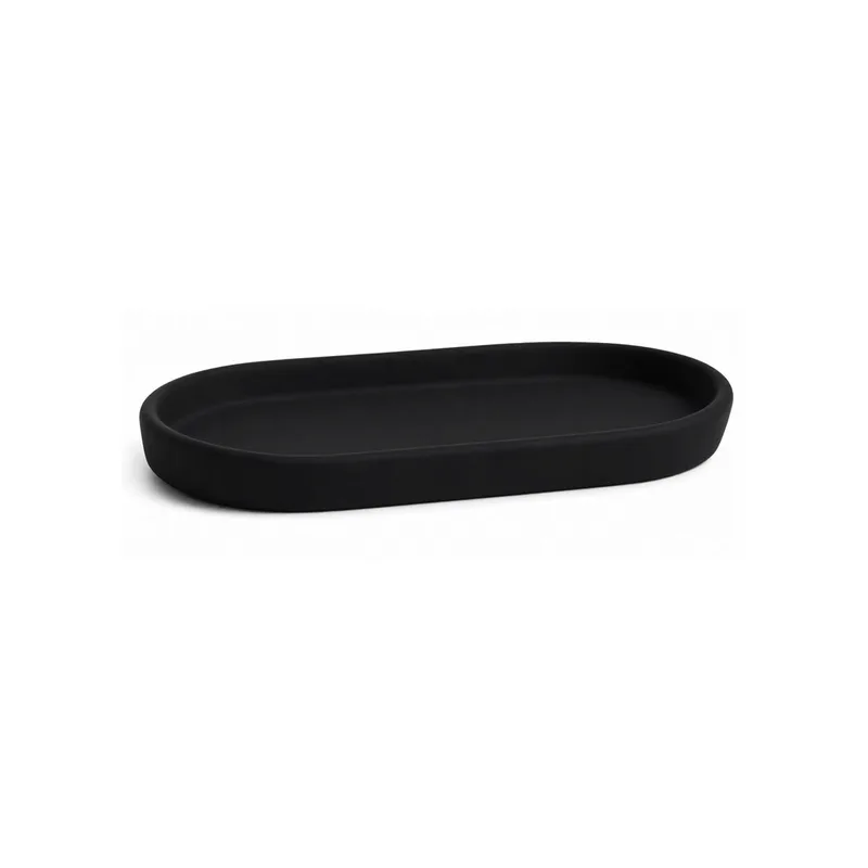 Δίσκος Μπάνιου Κεραμικός Fjord Soft Black 19,5x10x2εκ. Estia 02-37376 (Υλικό: Κεραμικό, Χρώμα: Μαύρο) - estia - 02-37376