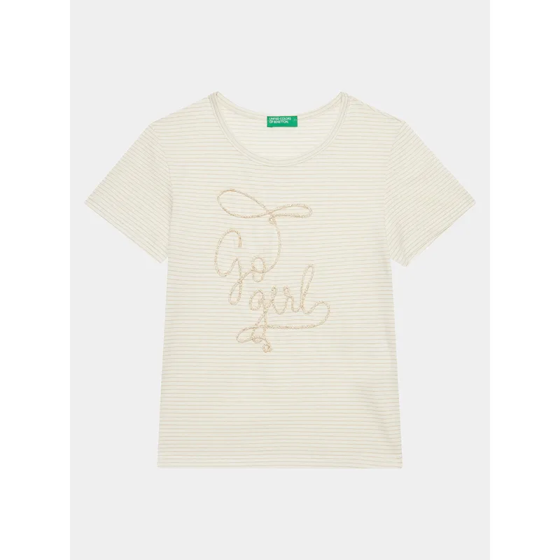 United Colors Of Benetton T-Shirt 30DDC10HT Εκρού Regular Fit
