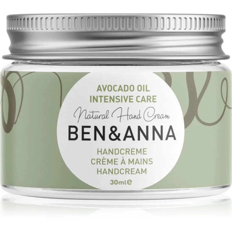 BEN&ANNA Natural Hand Cream Intensive Care εντατική κρέμα για τα χέρια με αβοκάντο 30 ml