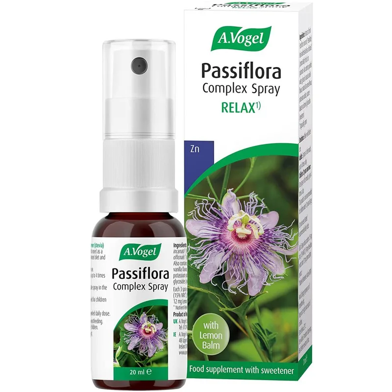 A.Vogel Passiflora Complex Spray Relax 20ml Συμπλήρωμα Διατροφής από Συνδυασμό Βοτάνων με Βάση την Πασιφλόρα για την Ενίσχυση του Αισθήματος Ηρεμίας σε Μορφή Spray 20ml