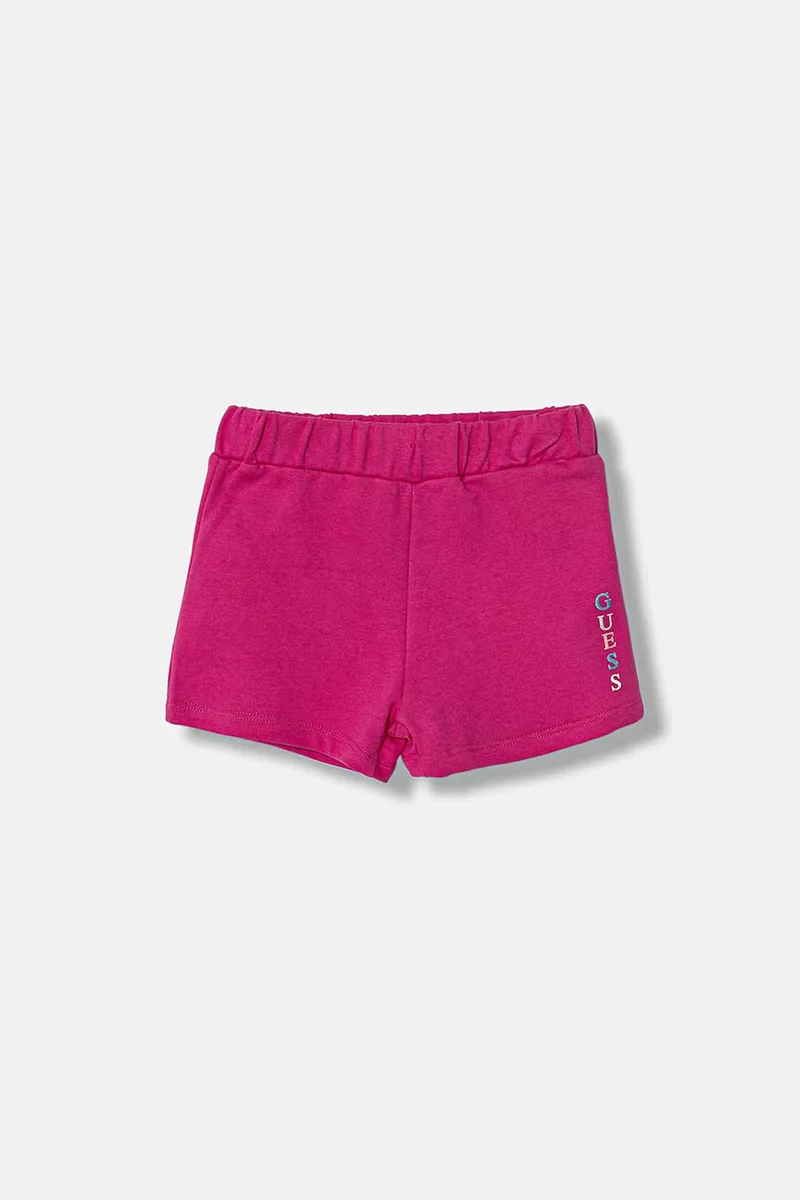 Guess παιδικό σορτς με logo print - K6GD03KA6R4 Φούξια