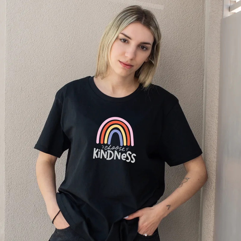 Kindness - Organic Vegan T-Shirt Unisex - Μαύρο - XL