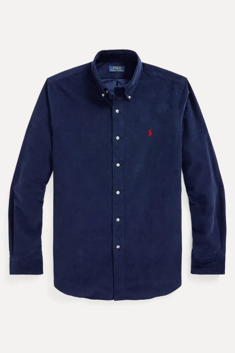 RALPH LAUREN ΠΟΥKΑΜΙΣΟ ΚΟΤΛΕ CUSTOM FIT LOGO ΜΠΛΕ