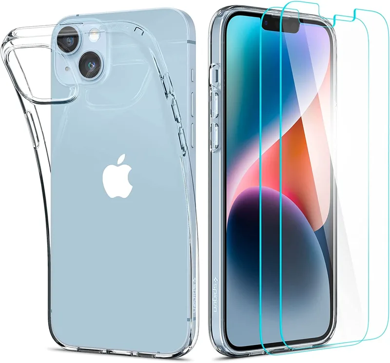 Spigen Crystal Pack - Σετ Θήκη Σιλικόνης & 2 x Tempered Glass - Apple iPhone 15 Plus / 14 Plus - Crystal Clear (ACS04922)