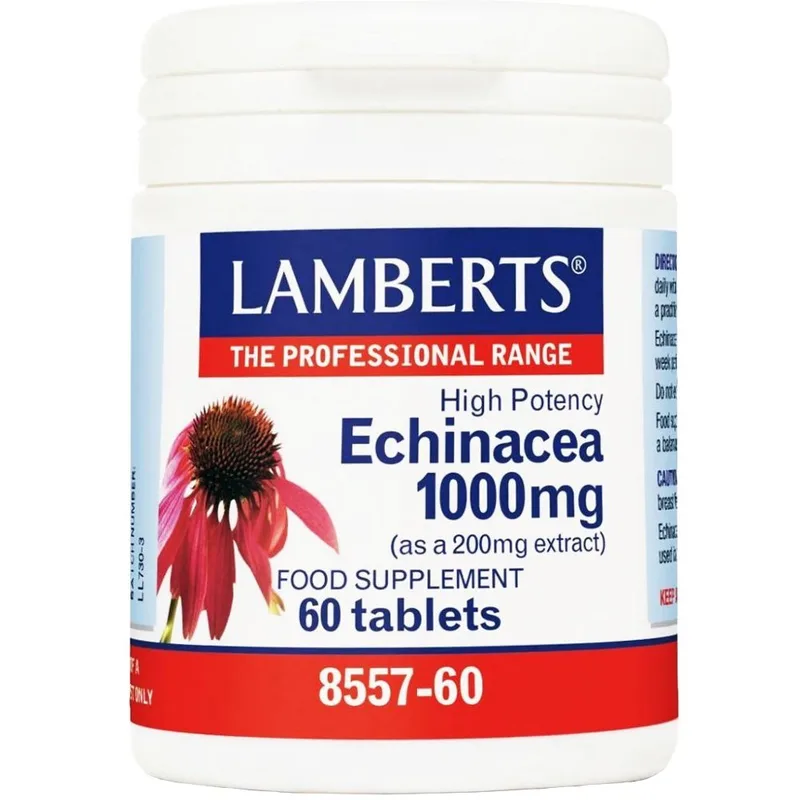 Lamberts Echinacea Συμπλήρωμα Διατροφής με Εκχυλίσματος Εχινάκειας για Ενίσχυση του Ανοσοποιητικού Συστήματος 1000mg, 60tabs