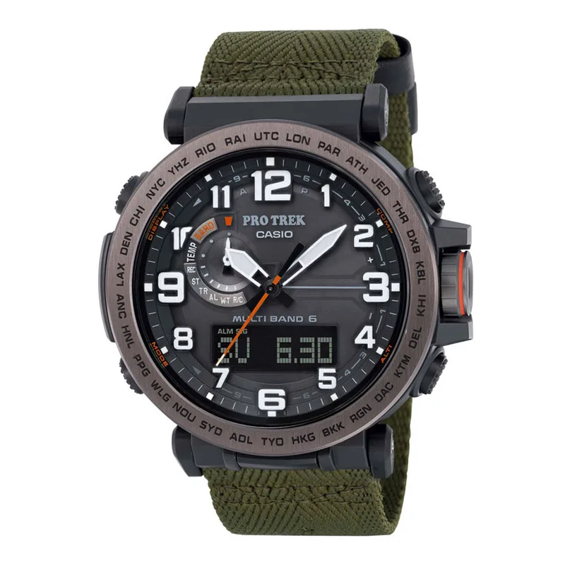 CASIO Protrek Solar Radio Controlled Khaki Fabric Strap PRW-6600YB-3ER