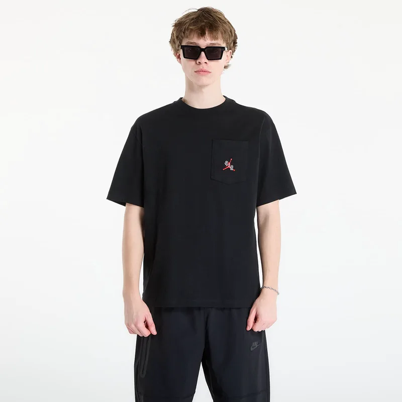 T-shirt Jordan Men's T-Shirt Black/ Gym Red S
