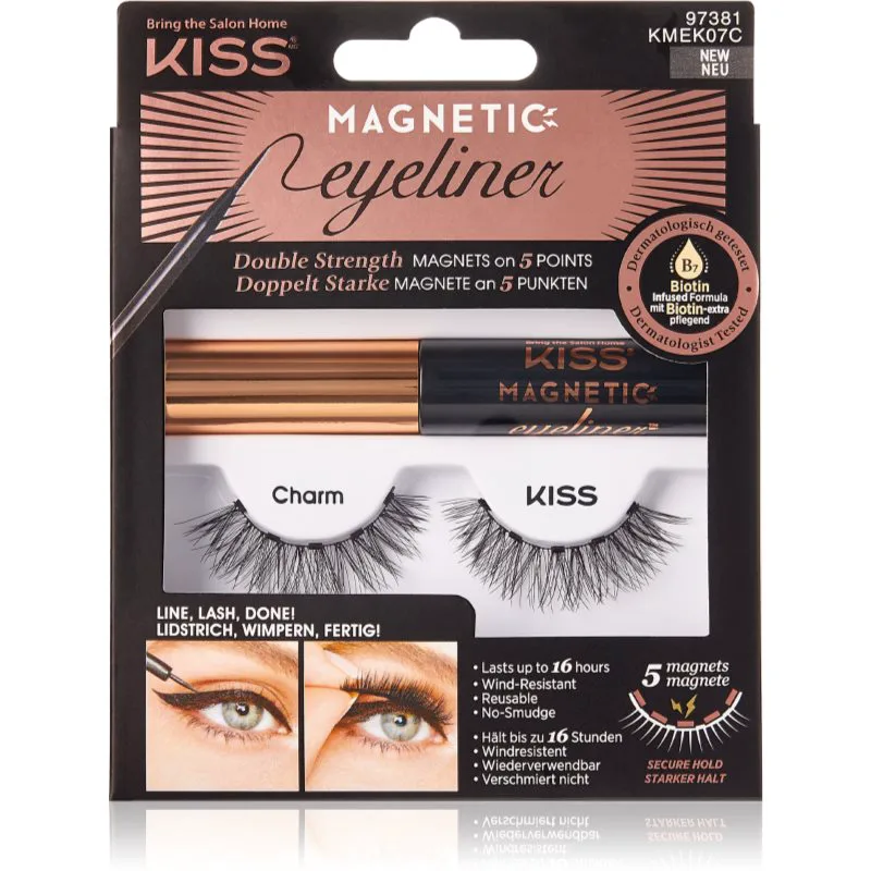 KISS Magnetic Eyeliner & Eyelash Kit μαγνητικές βλεφαρίδες 07 Charm 1 ζευγάρι