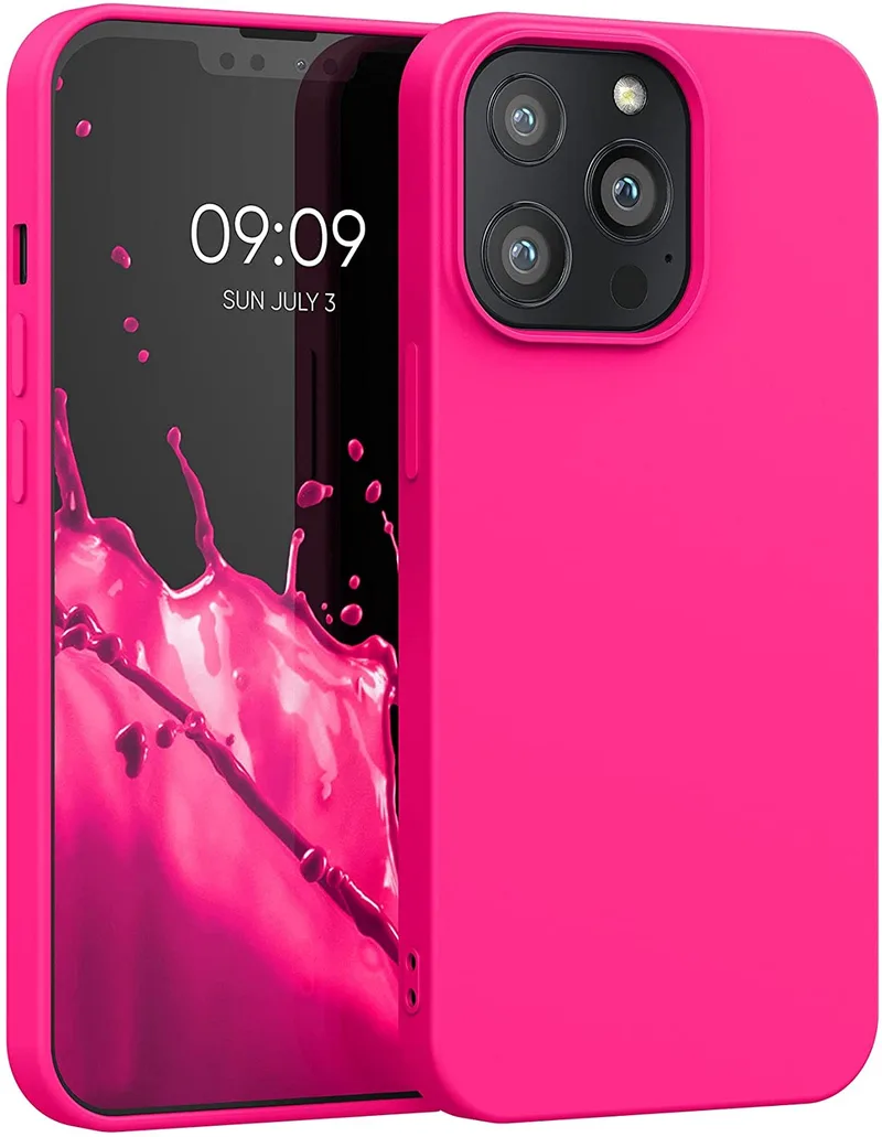 KWmobile Θήκη Σιλικόνης Apple iPhone 13 Pro - Soft Flexible Rubber Cover - Neon Ροζ (55962.77)