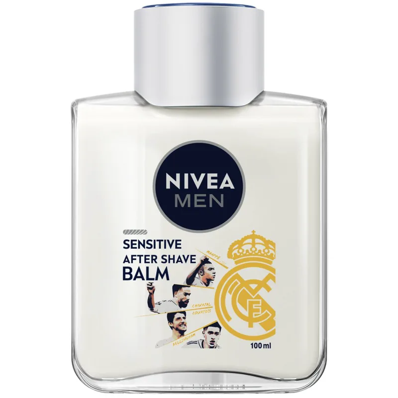 Nivea Men Real Madrid Edition Sensitive After Shave Balm Καταπραϋντική Λοσιόν για Μετά το Ξύρισμα για Ερεθισμένη Επιδερμίδα Χωρίς Αλκοόλ 100ml