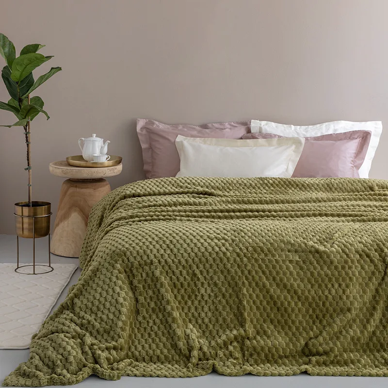 Κουβέρτα Fleece Υπέρδιπλη 220X240 Palamaiki Aster Green (220x240)