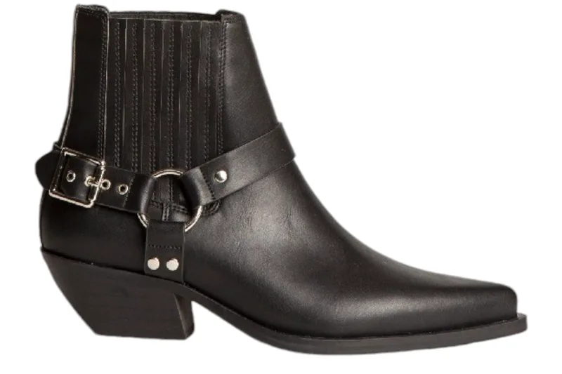 Μποτάκια Corina Μυτερό Με Αγκράφα M4720-NEGRO Γυναικείο