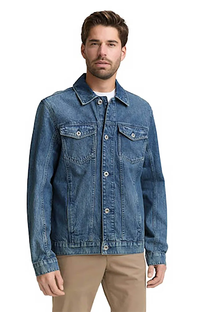 Tom Tailor ανδρικό denim jacket με τσέπες Regular Fit - 1049265 Denim Blue